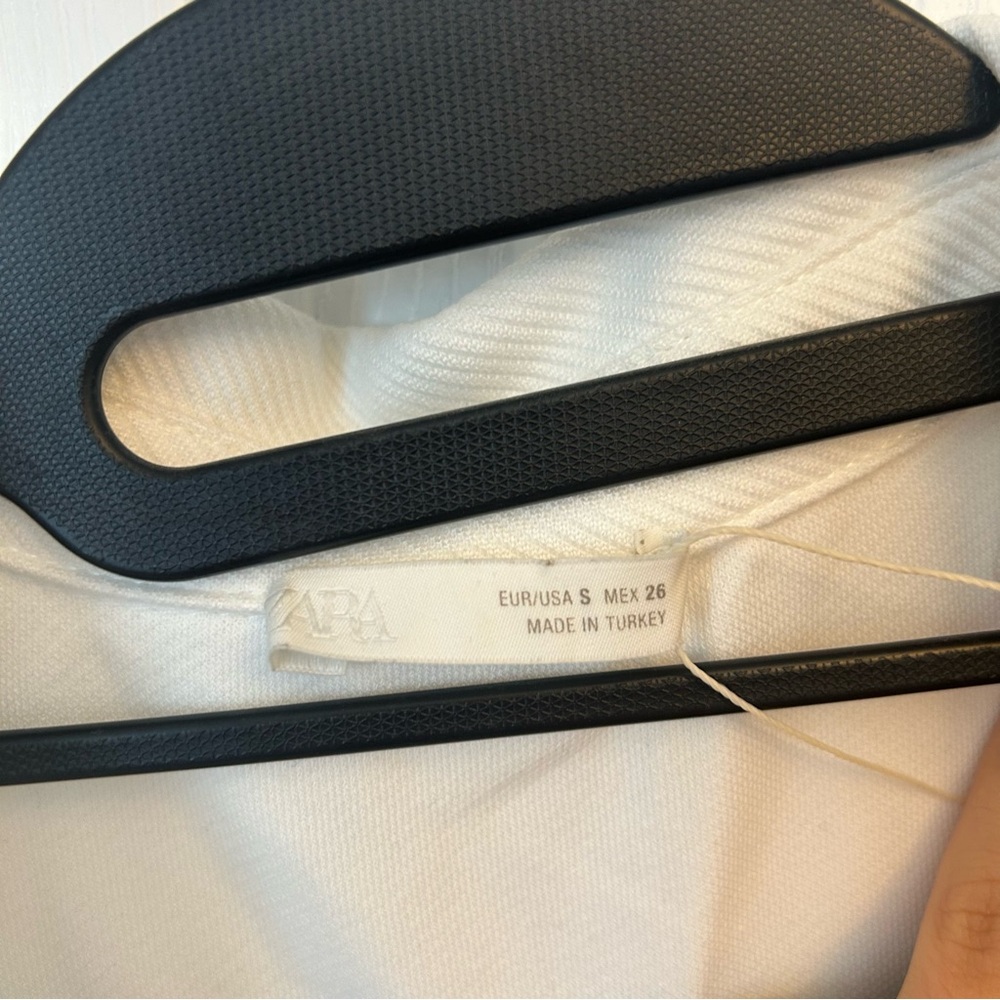 Zara White Collared Button-Front Midi Dress - Picture 4 of 4